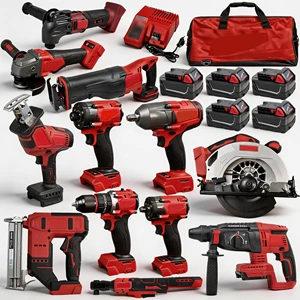 OEM Red 18V Li-ion Battery Power 19-Piece Industrial Kit M18 FUEL Wrench Grinder Drill Multi-Functional Power 18-1 Tool Set