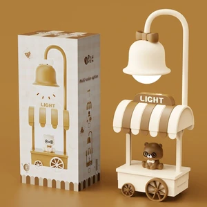 GL-YM625 Cute Bear LED USB Rechargeable Desk Lamp with Night Light ABS Material Table Lamp for Students Bedroom Home Use