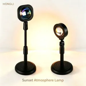 Modern LED RGB 16-color Portable Sunset Lamp for Video Photography Live Streaming Rainbow Party Decoration & Projection