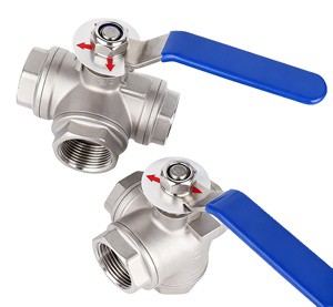 OEM Support Three Way SS 304/316 Stainless Steel Female Three Threaded Ball Valve For Water Gas Factory Wholesale T Type L Type