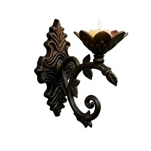 European Style Metal Wall Decor Cast Iron Angel Candle Holder Vintage Decorative Hanging Sconce