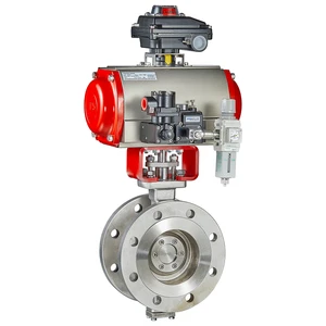 High Performance Steel Pneumatic Flange Butterfly Valve for Water 2 Inch Port Size Commercial Kitchen Use