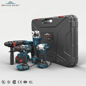 Best MKT 4 in 1 Cordless Power Tool Set With Drill Hammer Angle Grinder Wrench 18V 21V Lithium Battery for Best Discount Quality