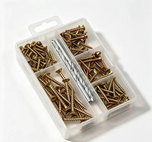 Durable 112PC Chipboard Screw Set Anti-corrosion Fasteners Compartment Box Cabinet Installation Hardware Tools