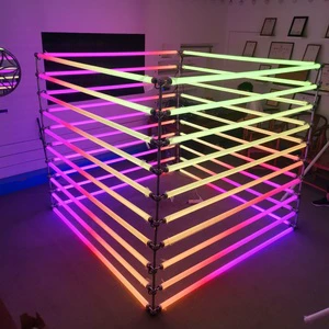 2M Diameter 40mm 3D RGB LED Tube Light Music Interactive LED Video Tube Light Digital RGB Pixel Vertical Tube