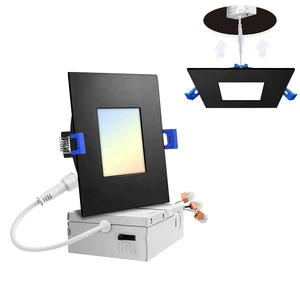 6in LED Panel Light with Night Light, 9W, 5-CCT 2700K-5000K, Blue Mode, ETL/ES/FCC, 100-277V, White Trim