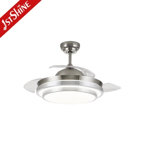 1stshine Competitive Price 42 Inch High Lumen 6-speed Dc Motor Hidden Blade LED Ceiling Fan Light