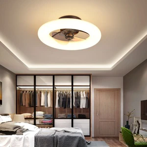 Creative Art Inverter Ceiling Fan Lamp LED Light 3 Blades Black White Color Large Wind Invisible Household Integrated Fan Lamp