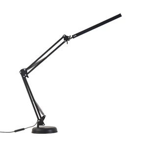 High Quality Economic LED Office Desk Lamp Work Table Lamp Long Metal Swing Arm Reading Desk Lamp with Base Standing