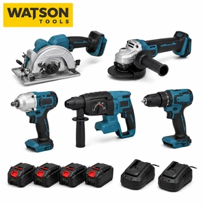 Cordless Electric Tool Combo Kit With Rotary Hammer Drill Grinder Saw And Impact Tools