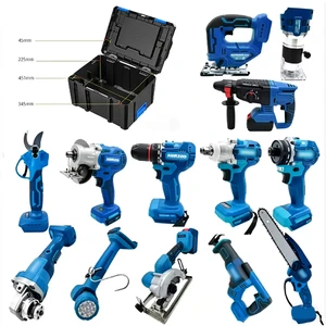 13-Piece Electric Power Tool Set for Home & Professional Use- Complete Cordless Tool Kit with Drill Saw Wrench and More