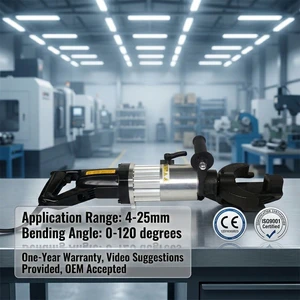 Small Portable Raber Bender OKEY NRB-25B 20mm Hydraulic Electric Aluminum Steel Bar Bending Machine Industrial