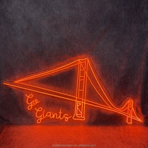 Kaisman Adjustable Brightness Neon Strip Bridge LED Light Source Orange Silicone Lamp Body DC12V Customizable Size Dimmable