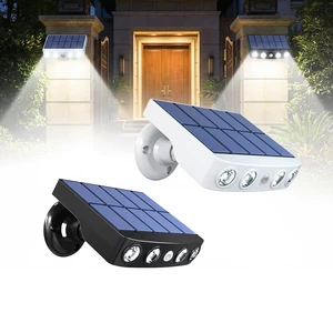Powerful 4 LED Small Solar Security Lights Outdoor Sensor Motion 3 Modes Waterproof Wall Mount Night Work Garden