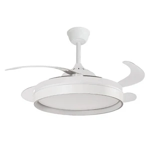 Economic ABS 42inch Ventiladores Lampara Led Modern Ceiling Fan Light With Remote Control for Living Room 72W Invisible LED FAN