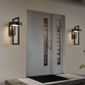 LED Outdoor Wall Light 12w Modern Black Wall Sconce Waterproof Porch Front Door Garden Yard Patio 3000K Garden Decorative