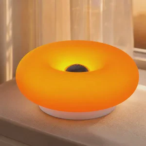 Creamy Style Doughnut Bedside Lamp for Bedroom Decoration Touchable Orange Bedside LED Atmosphere Lamp