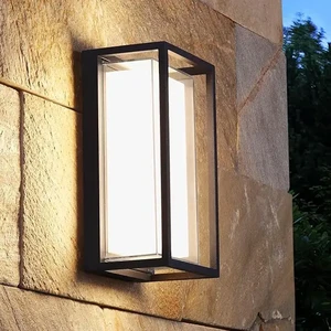 18-15-12W Aluminum Body Wall Light LED IP65 Waterproof Outdoor Garden LED Wall Light Square Shape with Photocell Function