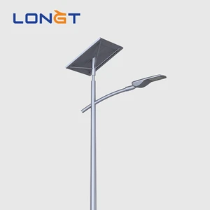Split Type IP66 LED Solar Street | Q235 Galvanized Lamp Pole Angle Adjustable High Efficiency Monocrystalline Solar Panel 5-Year