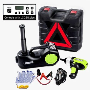 3 in 1 5 Ton Electric Hydraulic Car Jack with LED Electric Impact Wrench Digital Jack Auto Lift Tools