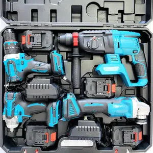 Portable MKT Power Tool 4-piece Set Rechargeable Brushless Lithium Battery Power Tool Combination Set Plastic Hard Case