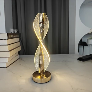 New Nordic Modern Minimalist Acrylic Battery Touch Control Dimmable LED Desk Lamp Bedroom Bedside Table Lamp Creative
