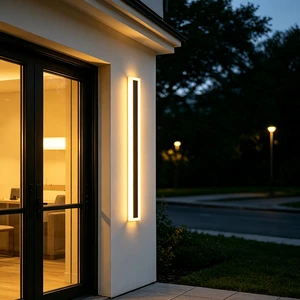 Minimalist Long Strip Outdoor Waterproof LED Pillar Wall Lights Slim Fit Seamless Lighting For Villa Courtyard Entry Line Lights