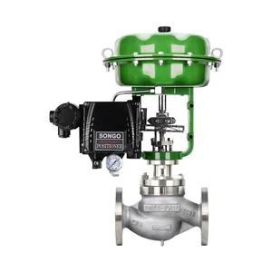 DN25 Ss304 Pneumatic Diaphragm Control Flange Golobe Valve Single Seated Pneumatic Control Valve with Positioner