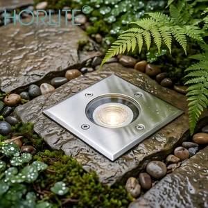 Horlite IP65 Waterproof Outdoor Flush Mount Lamp Diameter 108 GU10 Stainless Steel Embedded Garden Lighting with 2-Year Warranty