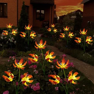 New Solar-Powered Flame Lamp European Style IP65 Rated LED Outdoor Garden Landscape Light Ground-Inserting Lawn Lamp