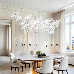 Crystal Flower Ceiling Light Living Room Indoor Designer Pendant Lamp Modern Dining Room Ceiling Chandelier Light