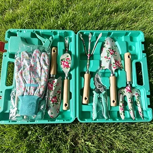 Popular Dark Green Color Polyester, Latex, ABS Gardening Tool Set Complete Garden Tool Kit Comes With Bag Gardening Tools Set