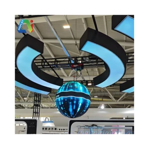 Super Bright Unique Design Interior Museum Hotel Advertising LED Flexible Spherical Display Soft Panel With Hanging Installation