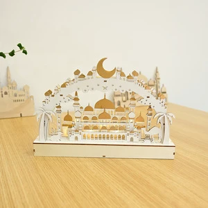 New Cross-border Wooden LED Moon Lamp Bridge Light Festival Decoration Bedroom Table Lamp Ambiance Ornament KZ-24004 Indoor Use