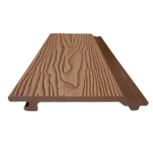 Brushed WPC Fluted Wall Panel PVC Cladding 3D Embossed Ceiling 21mm Thickness for Outdoor Use