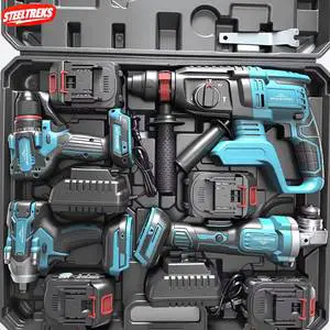 Combination Power Tools Sets 4-Piece Tool Set 18v 20v 21v Cordless Drill Battery DIY Home Use Big Discount Hot Sale Tool Sets