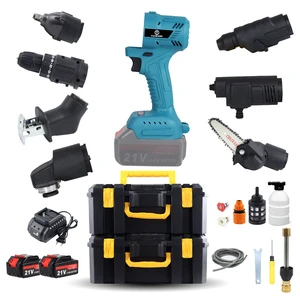 All-In-One 18V/20V Battery Powered Cordless Multi-Function Power Tools Combo Kit Electrical Application with Hard Case Tool Sets