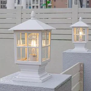 Column Head Lamp Outdoor Solar-Powered Garden Villa Entrance Door Post Pillar Light IP55 Waterproof ABS Material 1-Year Warranty