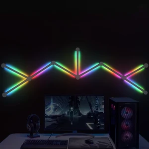 DIY RGB Smart Splicing Plastic Wall RGB Tubes Music Sync Bar Home Decor LED 9-Segment Gaming Streaming Modern Living Room Lights