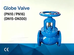 Flanged Cast Iron Globe Valve PN10 PN16, Manual Handwheel Globe Stop Valve DN15-DN300 for Water Pipeline