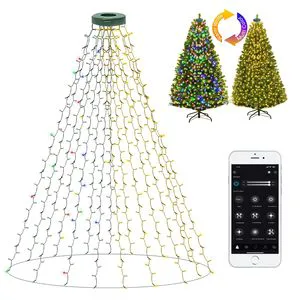 Christmas Tree Decoration 2M 400LED Waterfall String Lights Smart APP Remote Control Holiday Garden Courtyard Tree Decor Lights