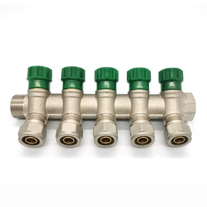 Underfloor Heating Brass Manifold En12461 Movable Connector Brass Manifold House Water Supply for Pex-Al-Pex Pipe Radiator Valve