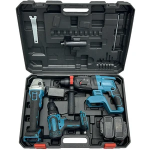 Big Discount Hot Sale Combo Power Tools 4 Kits Tool Set 18v 20v 21v Cordless Drills Battery DIY Stainless Steel Hard Case OEM