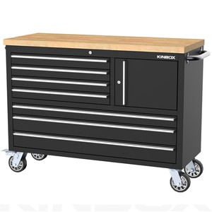 Kinbox 48inch Big Size Tools Box Set In 4 Wheels And Wooden Worktop