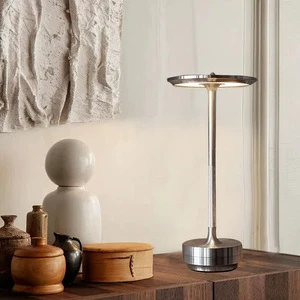 Industrial-style All-aluminum Rechargeable LED Desk Lamp for Restaurants Bars Pubs; I-beam Design Touch Control Stepless Dimming