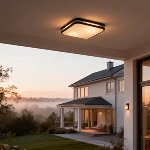 Landscape Waterproof Die-cast Aluminum Pc Shade Garden Exterior Ceiling square Outdoor Lights