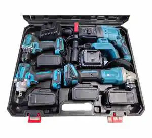 Household 21V Cordless Power Tool Set Power Drills Hammers Drills Impact Wrench Angle Grinder Power Tool Combo Kit