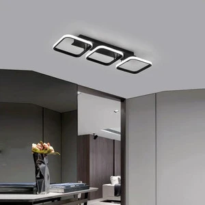 Factory Hot Sale Modern Acrylic Living Room Bedroom Corridor 3 Square Rings 40W Color Change by Switch LED Ceiling Light