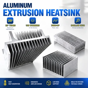 6063 T5 Extruded Aluminum Heat Sink High Precision CNC Radiator LED Heat Dissipation OEM ODM