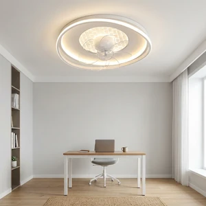 Easy Install Decorative LED Lighting Creative Minimalist Ceiling Fan Lamp Surface Mount For New House Renovation Projects